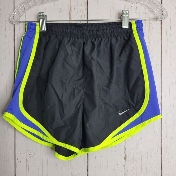 Nike Pants - Nike‎ Dri-Fit Running Shorts XS Black Neon Yellow Purple Tempo Athletic Sporty